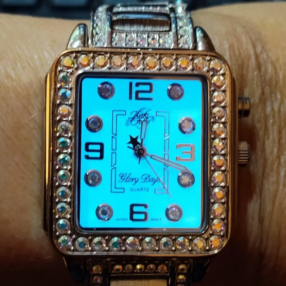 Kirks Folly 'Glory Days' bracelet watch, Aurora Borealis Crystal Accents